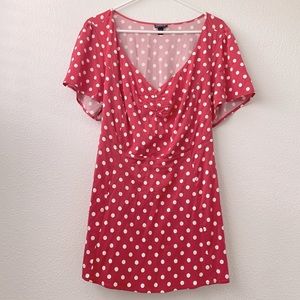 190. Torrid Pink White Polka Dot Mini Sundress